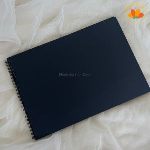 A4 400gsm BLack Scrapbook Album Scrapbook hitam album foto buku scrapbooking journaling buku catatan journal diary book