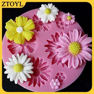 ZTOYL 3D hướng dương cánh hoa dập nổi Silicone khuôn cứu trợ fondant bánh trang trí công cụ