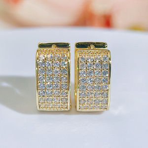 Sequito tính khí trang sức nữ mạ vàng Micro Pave Tiny aaaaa Zirconia tiệc Sparkly Vòng tròn bông tai Phụ kiện quần áo se956