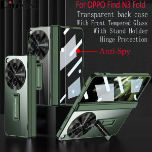 RICHMENT OPPO Find N3 Fold Case Anti-Spy & HD Clear Shockproof Transparent Cover with Kickstand Hinge Protection Built-in Screen Protector & Wireless Charging Support