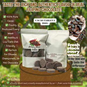 Demars 300 GRAMS | 30 Pieces Pure TABLEYA from DAVAO | UNSWEETENED DARK 100%