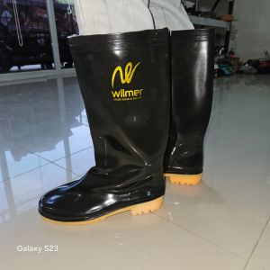 Sepatu Boots Karet 41 Boot Hitam Pria Kerja Safety Proyek Bot Panjang MAT|MK038