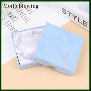 Moito Square Jewelry Packaging Case Flower Print Bracelet Display Box Necklace Cardboard Gift Box Jewelry Organizer Cases