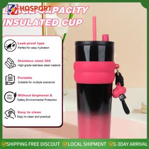 【HOSPORT】700ml Gradient Color Space Cup 304 Stainless Steel Sports Water Bottle Waterproof Portable Space Kettle for Home Office