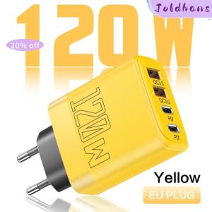 Joldhans 120W Charger Fast Charging 4 Port USB C QC 3.0 Mobile Phone Charger Adapter For IPhone 16 15 Samsung Xiaomi Huawei Wall Charger