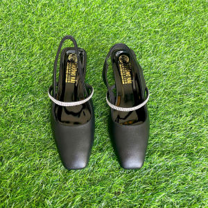 Giày nữ sandal cao gót 3cm da mềm Trường Hải 2 màu đen kem CG125