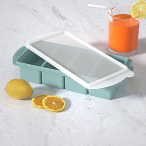 Fashion home-pet Ice Cube Tray Silicone Freezer Mold With Lid Stackable Reusable Tahan Lama Kitchen Rumah Tangga Baby Food