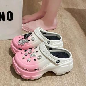 [Free Shipping] Thick-Soled EVA Clogs Summer WomenS Outdoor Shoes New Style Height-Increasing Non-Slip And Odor-Resistant Beach Sandals