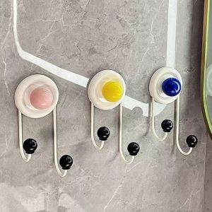 NTNKC 3Pcs Wall Hanging Household Hang Hooks Traceless Punch Free Wall Hooks Creative Space-Saving Shower Hooks Door Entrance