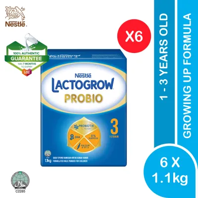 (EXP: 28-02-2027) LACTOGROW PROBIO 3 (1-3 years old ) (1.1kg X6 1.2kg x 6)