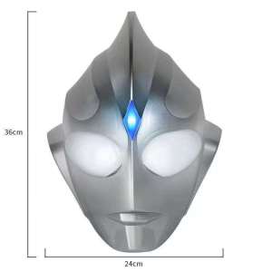 Ultraman Tiga Helmet LED Light Mask Halloween Cosplay Mask Childrens Boys Toys Aldult Kids Birthday Gifts