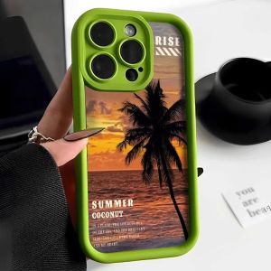 Phone Case Sunrise coconut For iphone 11 12 13 14 15 Pro Max Casing silicone xr xs Max 7 8 Plus 11Pro 13Plus