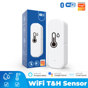SMATRUL Tuya Wifi Smart Temperature Humidity Sensor Indoor Hygrometer Thermometer Detector Voice Alarm For Alexa Google Home Smart Home