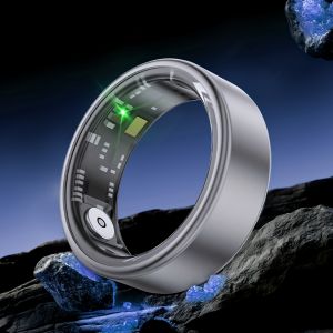 Smart Fitness Ring – Minimalist Zinc Alloy Design IP68 Waterproof Gesture & Touch Control Multi-Sport Tracker for Men & Women Magnetic Charging Sleep Tracking Step Counter Office & Travel Wearable (Rechargeable Health Ring)