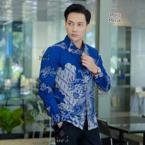 BATIK PUTRA JAWA Motif MERAK Kemeja Batik Pria Slimfit Premium Bahan Katun Lapis Furing
