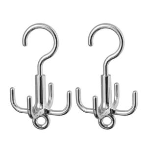 Set of 2 Versatile Closet Rod Hook with 360 Degree Rotation Convenient Closet Organizers Hook For Efficient Storage