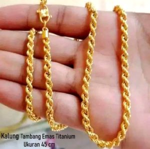 Kalung Emas TALI TAMBANG 24K Ukuran 45/60 cm