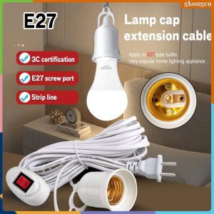 Lamp Bulb Socket Extension with Switch 5M Wire LED Light Lamp Bulb Holder Cord Bases Universal Screw Wire Length Hanging Power Cord Holder Kalle