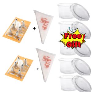 400Pcs Disposable Icing Piping Cake Pastry Tip Cupcake Decorating Bags Tool