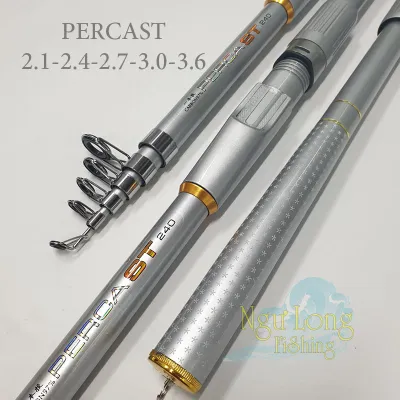 Cần câu cá rút gọn Percast màu trắng đủ size 2m1 đến 3m6 - cần câu cá cần câu máy ( Ngu Long )