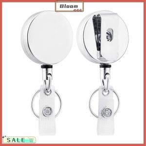 Follow Get New[Bloom Z] Retractable Metal Wire Keychain Pull Badge Reel ID Lanyard Name Tag Card Badge Easy-to-pull Buckle Rope Elastic Key Ring