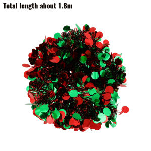 200cm Christmas Tree Decorations Christmas Tinsel Garland Metallic Shiny Garland for Christmas Home and Living Room Decoration