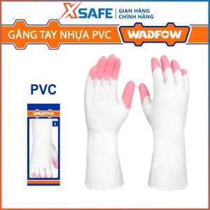 Găng tay nhựa PVC WADFOW WVG932L size L (32cm) chất lượng cao dùng cho lau chùi rửa chén dọn dẹp đồ đạc - chính hãng
