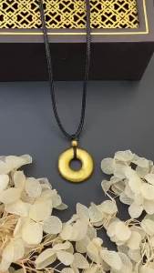 [ Premium Selection ] Vietnam Sand Gold Ancient Method Fu Character Ruyi Circle Necklace Gold Plated Chinese Style Womens Vintage Temperament Yiwu Jewelry