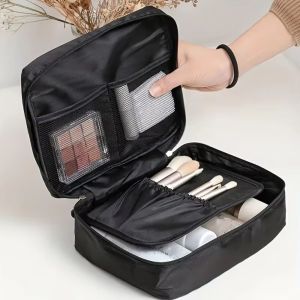 JAYQQ Large Capacity Toiletry Bag Multifunctional Double Layer Cosmetic Bag Convenient Portable Luggage Pouch Travel Use