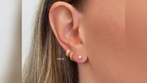 S925 Pure silver multi-row diamond-studded hoop earrings Korean and Japanese style elegant and high-end earrings popular in Europe and America beach earrings