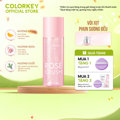 Xịt Thơm Toàn Thân COLORKEY ROSÉ CRUSH Hương Thơm Ngọt Ngào, Tươi Mới 100ml