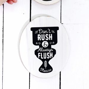 Papemelroti Bathroom Wall Decor | Bathroom Rules Toilet Sign | Decoposter Silkscreen | Home Gift