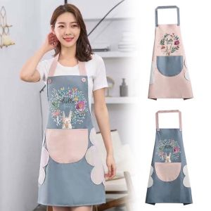 Rabbit Waterproof Kitchen Apron With Big Pocket Chef BBQ Cooking Baking For Men Women