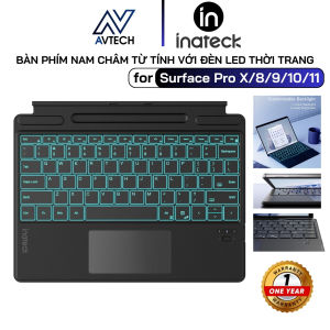 Bàn Phím Bluetooth Cho Surface Pro X/8/9/10/11 Inateck KB05114 Touchpad Đa Điểm Đèn Nền 7 Màu Từ Tính