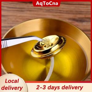[COD] AqToCna Ship within 24 hours 2Pcs Oil Lamp Floating Wick Holders Enshrine Supplies For Buddha Lamp Long Light