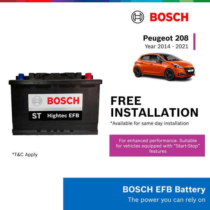 Bosch ST Hightec EFB LN3 DIN70 Battery for Peugeot 208 12 month