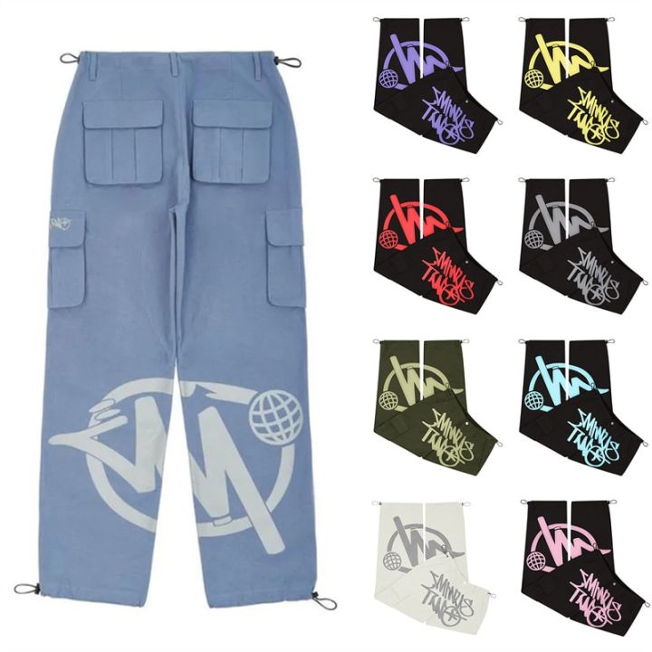 Ready Stock-Minus Two Cargo Y2k Casual 2023 Baggy Streetwear Sport Gym  Jeans Men Clothing Pantalones Sweatpants Minustwo Pant
