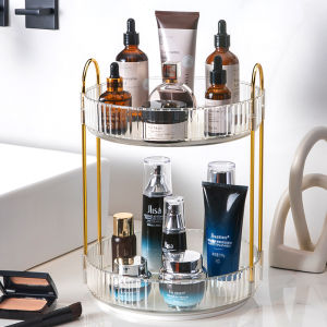 Bosca Living - Solene Cosmetic Rack Storage / Rak Kosmetik Tingkat Mewah / Tempat Penyimpanan Kosmetik Serbaguna / Rak Kosmetik Gold Mewah / Rak Wastafel / Rak Kosmetik Dua Tingkat