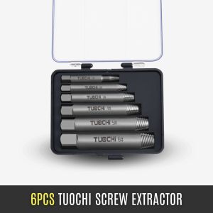 6PCS TUOCHI Damaged Screw Extractor Screw Extractor Set Bolt Remover Screw Drill Bit Extractor Broken Extractor Tools