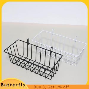 Butterfly Metal Decorative Storage Basket DIY Iron Grid Flower Pot Hanging Shelf Wall Art Mounted Frame Mesh Display Rack Home Decoration