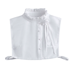 Ruffled Trim Faux Collar Decorative Collar Neckwear Detachable Neckpiece Half Shirt For Women Dress Sweater Enhancer