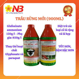 (CỎ)Trâu rừng MỚI 900ml - Glufosinate - ammonium 150 g/lít premium additives 850 g/lít+total ingredients 1000 g/lít (Trâu rừng đen )