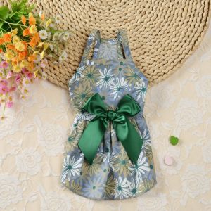 Pet Bowknot Floral Dress Pet Princess Dress Dog Sundress Dog Princess Dress Puppy Summer Dress