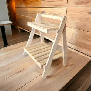 Rak Toples Bumbu Aesthetic 2 Tingkat Full Kayu Bisa di Lipat