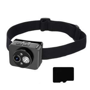 LED Headlights Action Camera 120°Wide Angle Lens Headlamp Camera LED Headlights Camera for Clear Footages in Low Light