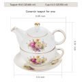 an Porcelain Tea for One, Vintage Floral Teapot and Saucer Set, Gold Trim Floral Teapot, Tea Cup with Saucer Set. 