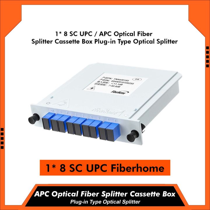 Optical Fiber Splitter Cassette Box 1* 8 SC UPC / APC Plug-in Type ...
