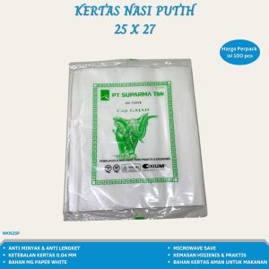 Kertas Nasi Kertas Nasi Kfc Polos 25x27 Cm (Isi 100 Pcs-WKN25P)