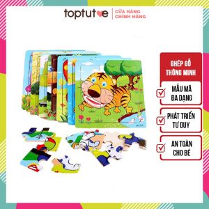 Tranh ghép hình gỗ cho bé toptutoe đồ chơi gỗ thông minh ghép hình montessori phát triển tư duy trí tuệ nhiều chủ đề