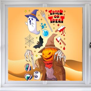 COMBO-Decal HALLOWEEN- Hít tĩnh điện- Phù thuỷ mặt dơi và các bạn HALLOWEEN nhí đáng yêu (23)